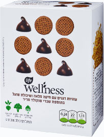 Life Wellness עוגיות דגנים עם חיטה מלאה ושיבולת שועל בתוספת שברי שוקולד מריר