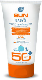 Life SUN BABYS תחליב הגנה לתינוקות לעור רגיש +SPF50 עמיד במים