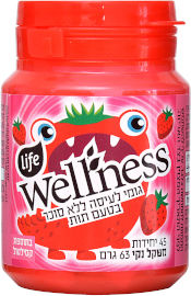 Life Wellness מסטיק ללא סוכר בטעם תות
