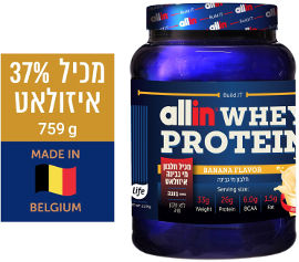 Life ALL IN אבקת חלבון מי גבינה בטעם בננה