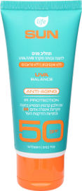 Life SUN תחליב פנים SPF50 ללא אוקסיבנזון