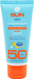 Life SUN KIDS תחליב פנים לילדים לעור רגיש SPF50 עמיד במים
