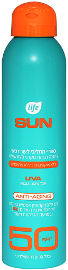 לייף SUN ספריי תחליבי לעור רגיש SPF50 עמיד במים