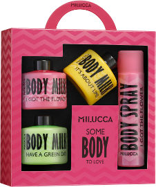 MILUCCA SOME BODY TO LOVE סט ספריי גוף + תחליב גוף + תחליב גוף + תחליב גוף