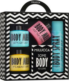 MILUCCA SOME BODY TO LOVE סט ספריי גוף + תחליב גוף + תחליב גוף + תחליב גוף