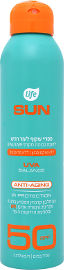 Life SUN ספריי שקוף לעור רגיש SPF50 עמיד במים