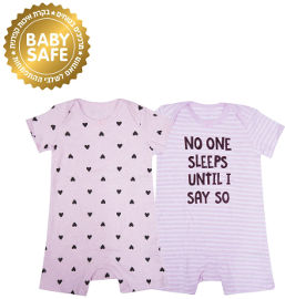 Life BABYS אוברול ורוד לבבות, 6-12 חודשים