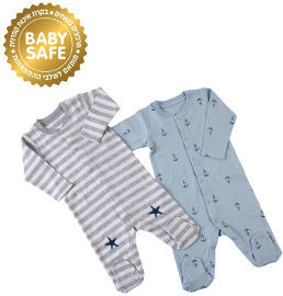 Life BABYS אוברול כחול אפור, 0-3 חודשים