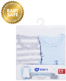 Life BABYS אוברול כחול אפור, 3-6 חודשים