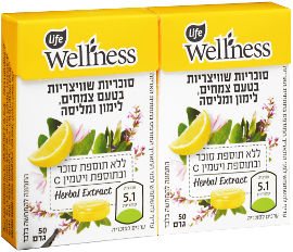 לייף לייף וולנס סוכריות ללא תוספת סוכר בטעם צמחים ולימון