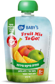 לייף לייף בייביז מחית לתינוק מיקס פירות TO GO