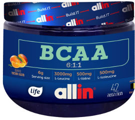 לייף אול אין אבקת BCAA בטעם מנגו תפוז