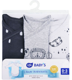 Life BABYS סט בגד גוף אפור 0-3 קיץ
