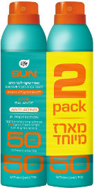 לייף SUN ספריי הגנה שקוף לעור רגיש SPF50 מארז