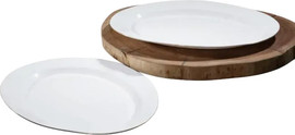 OPAL צלחת הגשה 35 ס״מ עם פס זהב OPAL