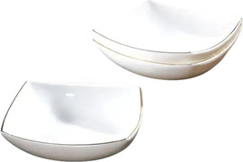 OPAL צלחת 20X20 ס״מ עם פס זהב OPAL
