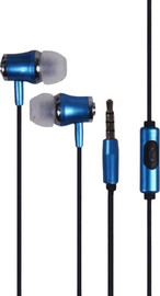 Silver Line אוזניות In Ear חוטיות Silver Line FDH-105 בצבע כחול כהה