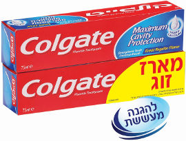 קולגייט אדומה משחת שיניים להגנה מקסימלית מפני עששת