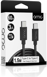 בוקסטייל כבל בד טייפסי לטייפסי 1.5m - omc 60W 3A