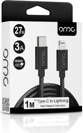 בוקסטייל כבל בד טייפסי לאיפון 1m - omc 27W 3A