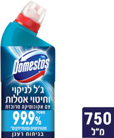 דומסטוס ג'ל לניקוי וחיטוי אסלות עם אקונומיקה מרוכזת בניחוח רענן