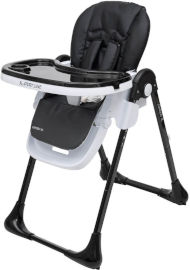Sport Line Comodo XL כסא אוכל קומודו עם ריפוד דמוי עור מעובה, מצבי גובה ושלושה מצבי שכיבה - שחור