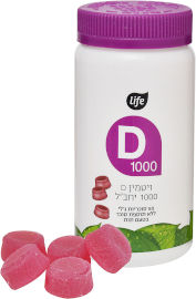 לייף ויטמין D-1000 סוכריות למבוגרים