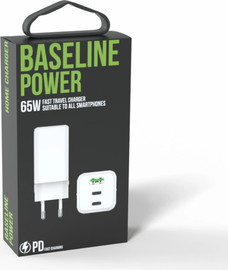 Baseline מטען ביתי 65W BASELINE עם 3 יציאות - USB-C ו-USB-A