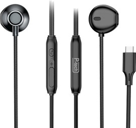 Powertech אוזניות סטריאו חוט USB Type-C דגם Power-Tech P-T C1 - צבע שחור