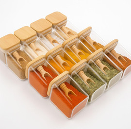 Cucina סט 20 צנצנות במעמד אקרילי