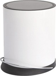 Aquila פח אשפה עגול 3 ליטר Flat Top + דוושה וטריקה שקטה לבן