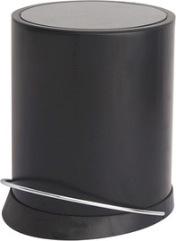 Aquila פח אשפה עגול 3 ליטר Flat Top + דוושה וטריקה שקטה שחור