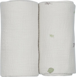 Olimoli זוג חיתולי עיטוף L טטרה ליין גינה אורבנית – 2Big Swaddle 110X110cm