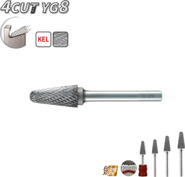 B-Tech פצירת וידיה YG8 4CUT מסתובבת KEL – חרוט עם זווית | B.Tech