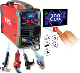 B-Tech רתכת אינוורטר 200AH LCD דגם MMT 3 ב 1 WS4 TIG+MIG+MMA | B.Tech