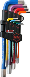 B-Tech סט מפתחות אלן ארוך צבעוני 9 יח' 1.5-10 מ״מ – זיהוי מהיר | B.Tech