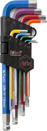 B-Tech סט מפתחות אלן ארוך צבעוני ראש כדורי 9 יח' 1.5-10 מ״מ | B.Tech