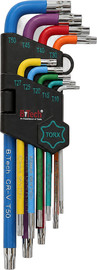 B-Tech סט מפתחות טורקס (Torx) ארוך צבעוני 9 יח' T10-T50 | B.Tech