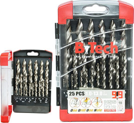 B-Tech סט 25 יח מקדחי מתכת HSS M2 919 Big ONE 1-13 מ״מ | B.Tech