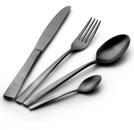 Food Appeal סט סכו"ם מהודר 24 חלקים מט PURE BLACK