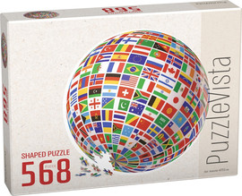 PuzzleVista פאזל צורני 568 חלקים - גלובוס דגלי הארצות