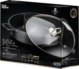 Food Appeal סיר מחולק BLACK MARBLE
