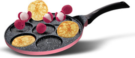 Food Appeal מחבת פנקייק 26 ס”מ 7 שקעים BLACK MARBLE ורוד