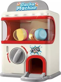 ClipToys מכונת הפתעות ביצים ביתית Gacha Machine עם אורות, 6 מטבעות וקפסולות - אדום/לבן/אפור