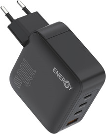 ENERGY ראש מטען 100W כולל כבל Energy Type C To C אנרג'י Premium 3C+1QC PD100W שחור