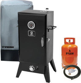 Z-Grills מעשנה על גז -SMOKY Classic + מיכל גז 5 ק"ג אמגזית + ווסת וצינור