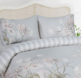 Laura Ashley סט מצעים יחיד- דגם TULIP- סט מצעים סאטן Laura Ashley