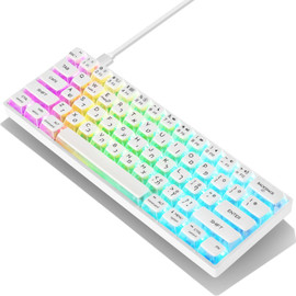 SKYLOONG מקלדת גיימינג המהירה ביותר בעולם, לבן דגם GK-61-White Pudding