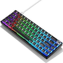 SKYLOONG מכאנית קומפקטית עם תאורת RGB, צבע שחור דגם GK-61-PRO-Black Puddin