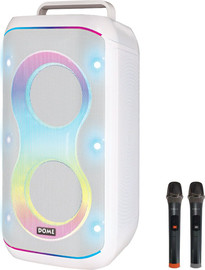 Dome בידורית Club-265 2250W עם 2 מיקרופונים אלחוטיים לבן דום DOME